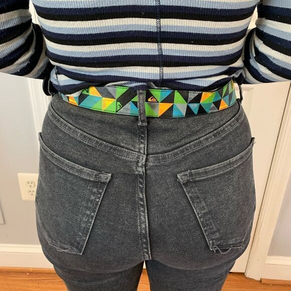 Quiksilver Vinyl Mens Abstract Logo Belt sz M - Picture 2 of 3